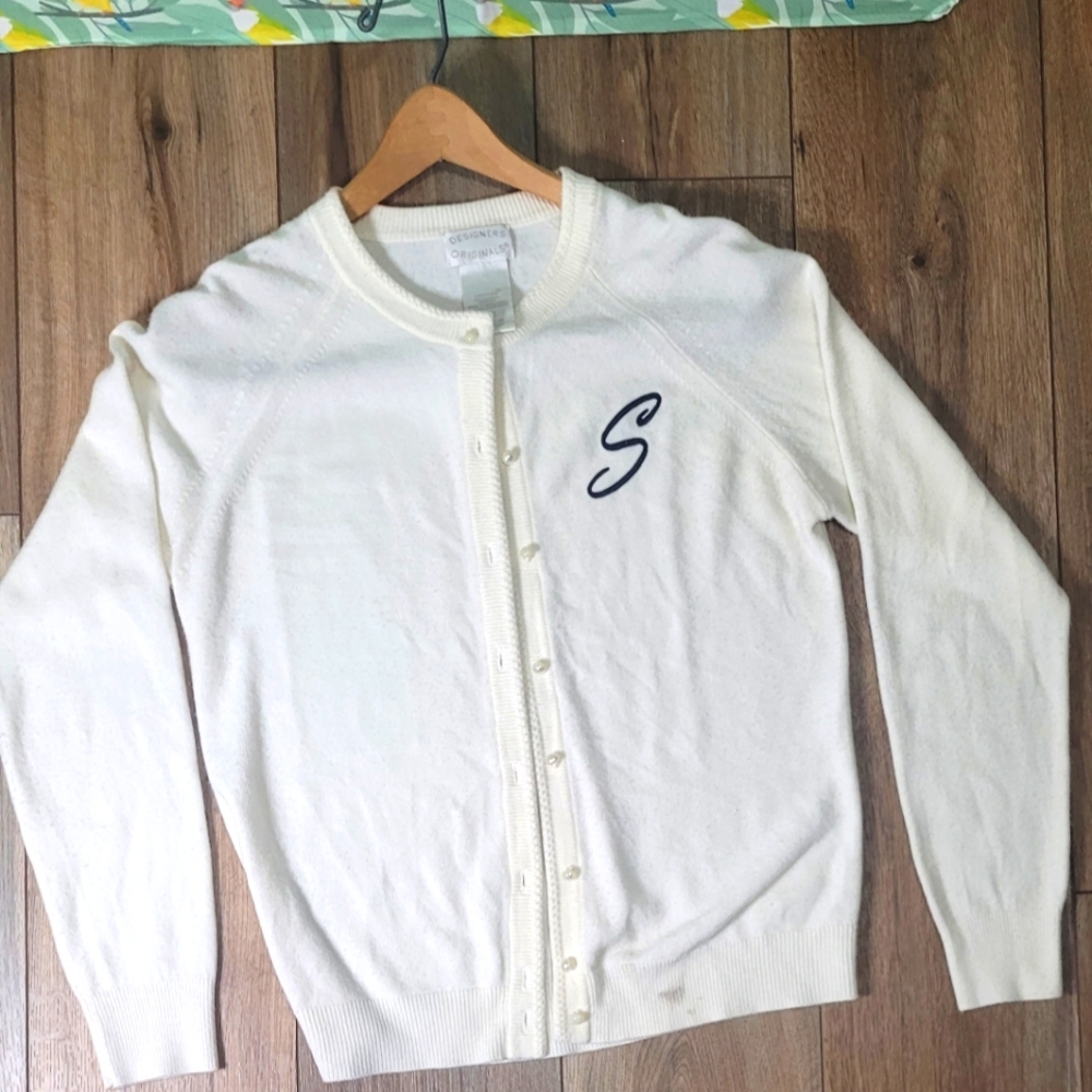 Designers Originals cardigan Sweater Creme White Size Small